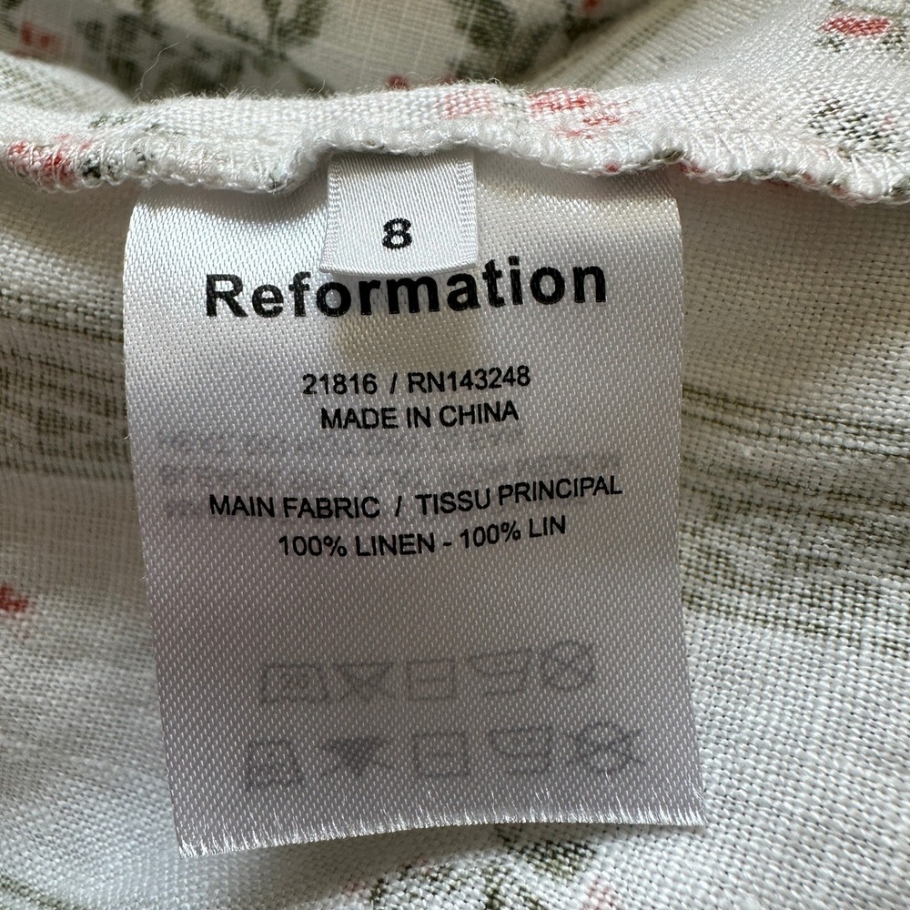 Reformation Maegan Midi Linen Dress Heath Floral 8 - Picture 8 of 13